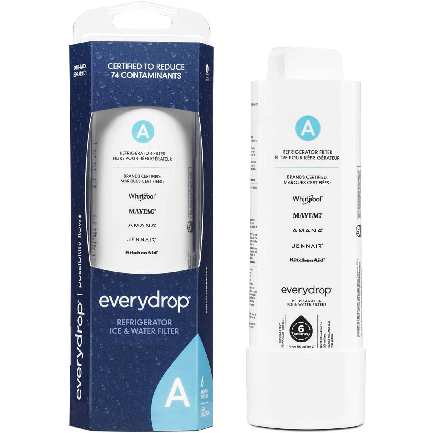 EDRARXD1 water filter A - EDRARXD1B refrigerator water filter - FILTER A
