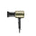 Gold and black hair dryer on a white background