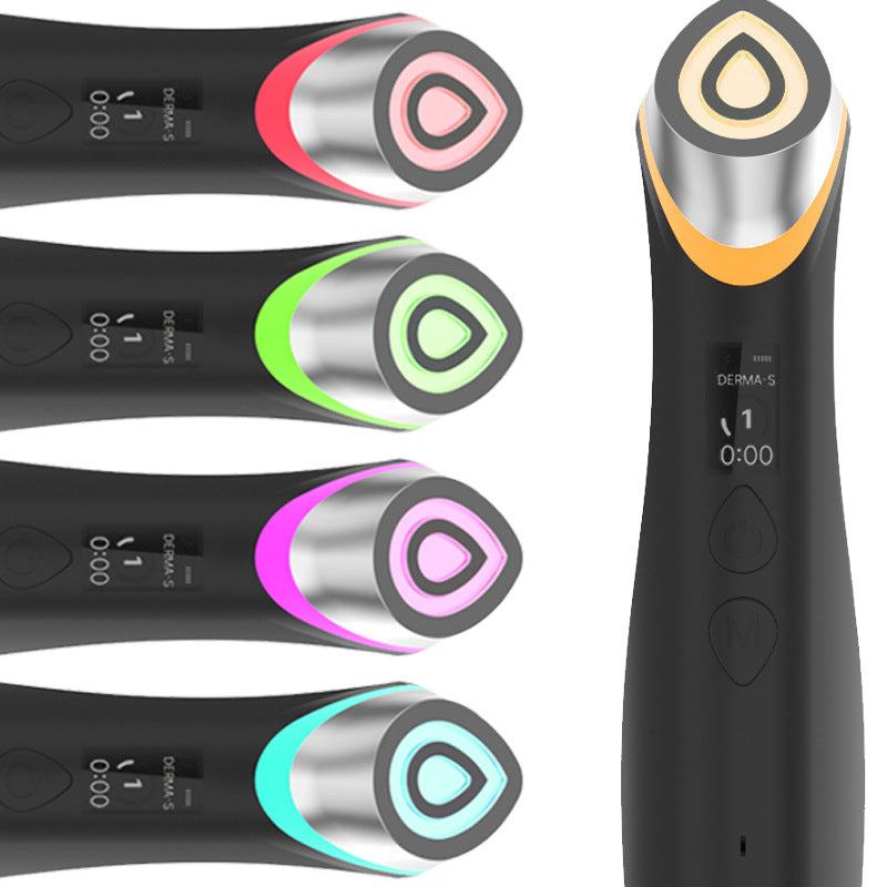 Professional black facial beauty device featuring a digital display and ergonomic design for lifting and firming.