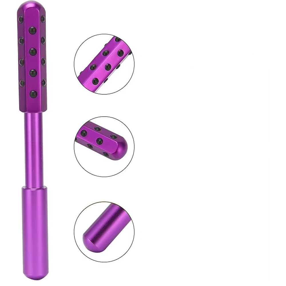 Collection of Germanium Beauty Rollers in red, purple, and rose gold finishes.